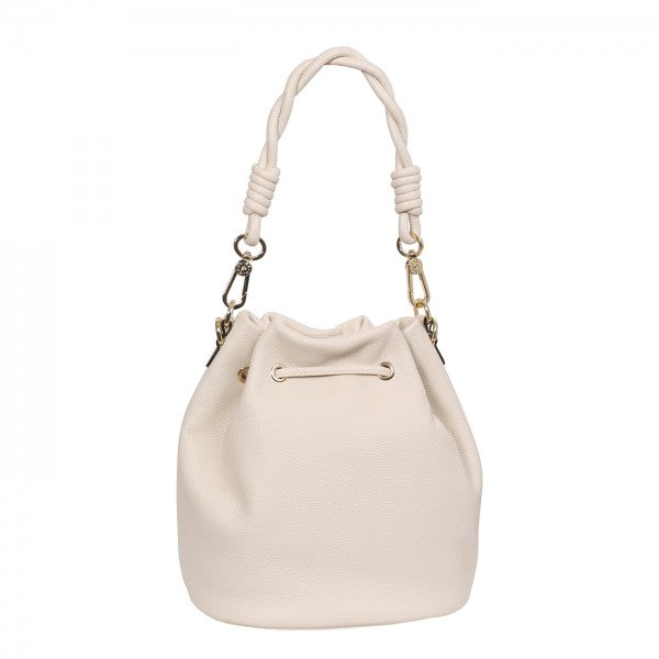 Beige bucket bag