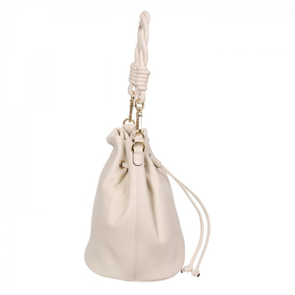 Beige bucket bag