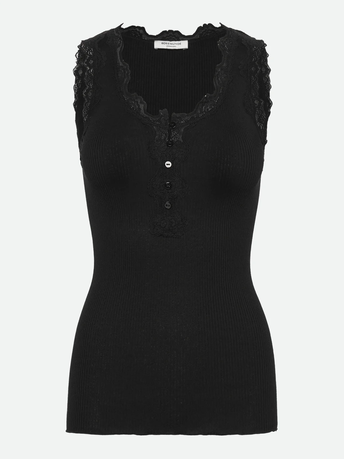 Beatha sleeveless button camisole in black