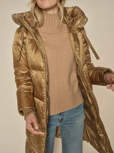 Nova metallic down jacket in Gold