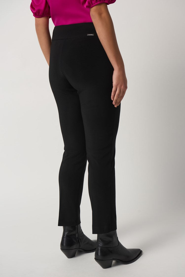 Bonded silk straight leg pants