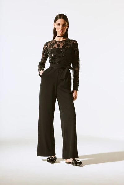 Scuba crepe and sequin jumpsuit