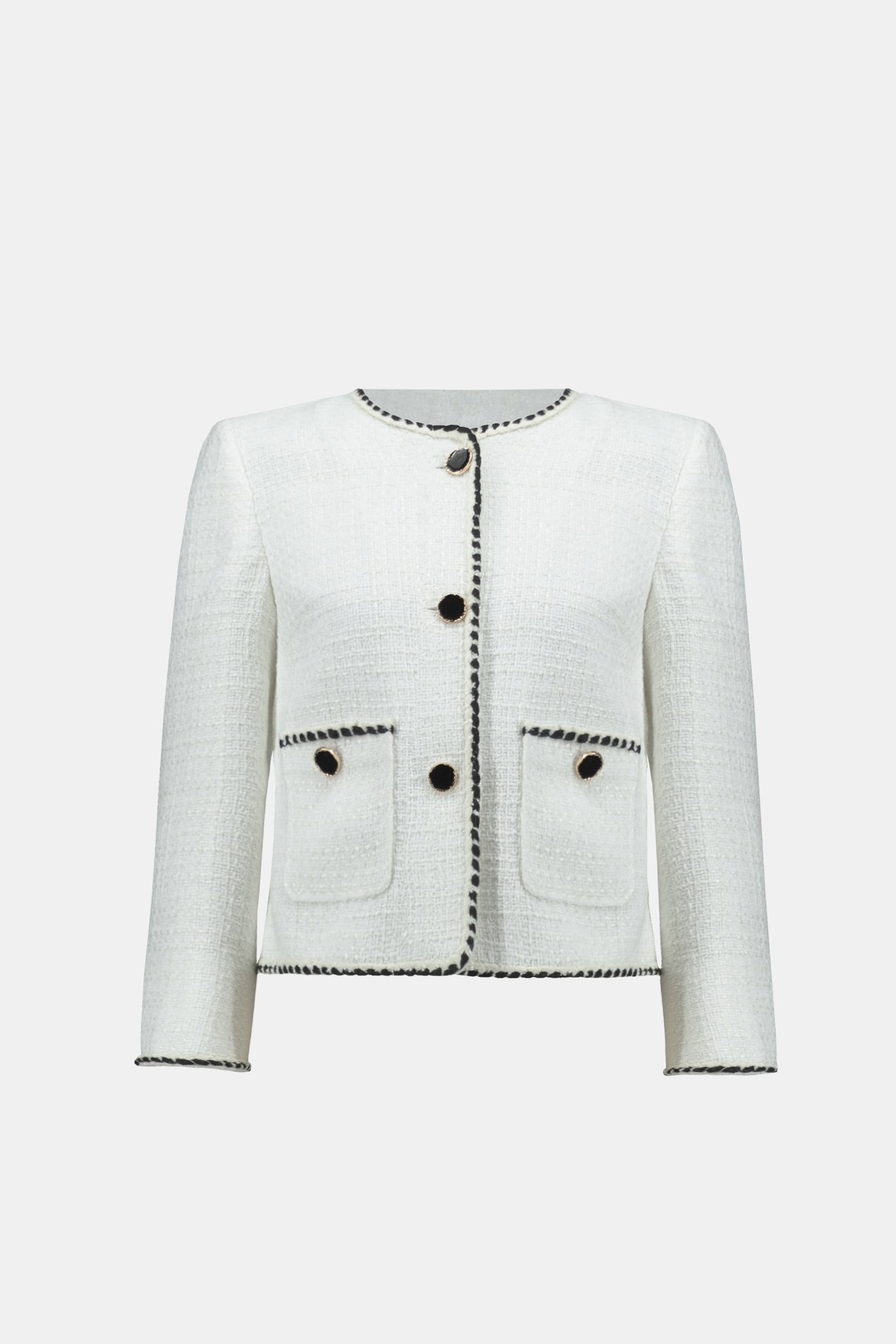 Boucle jacket with contrast trim