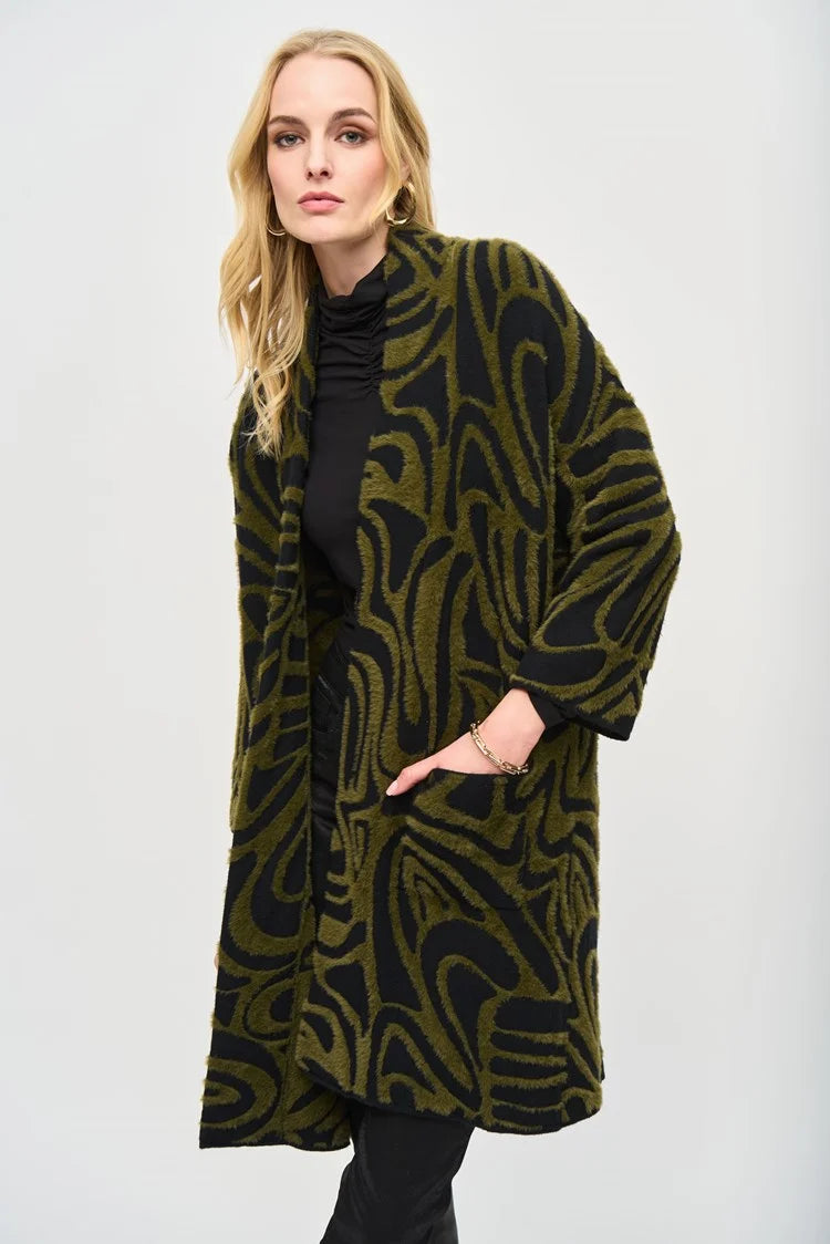 Embossed jacquard knit cover up