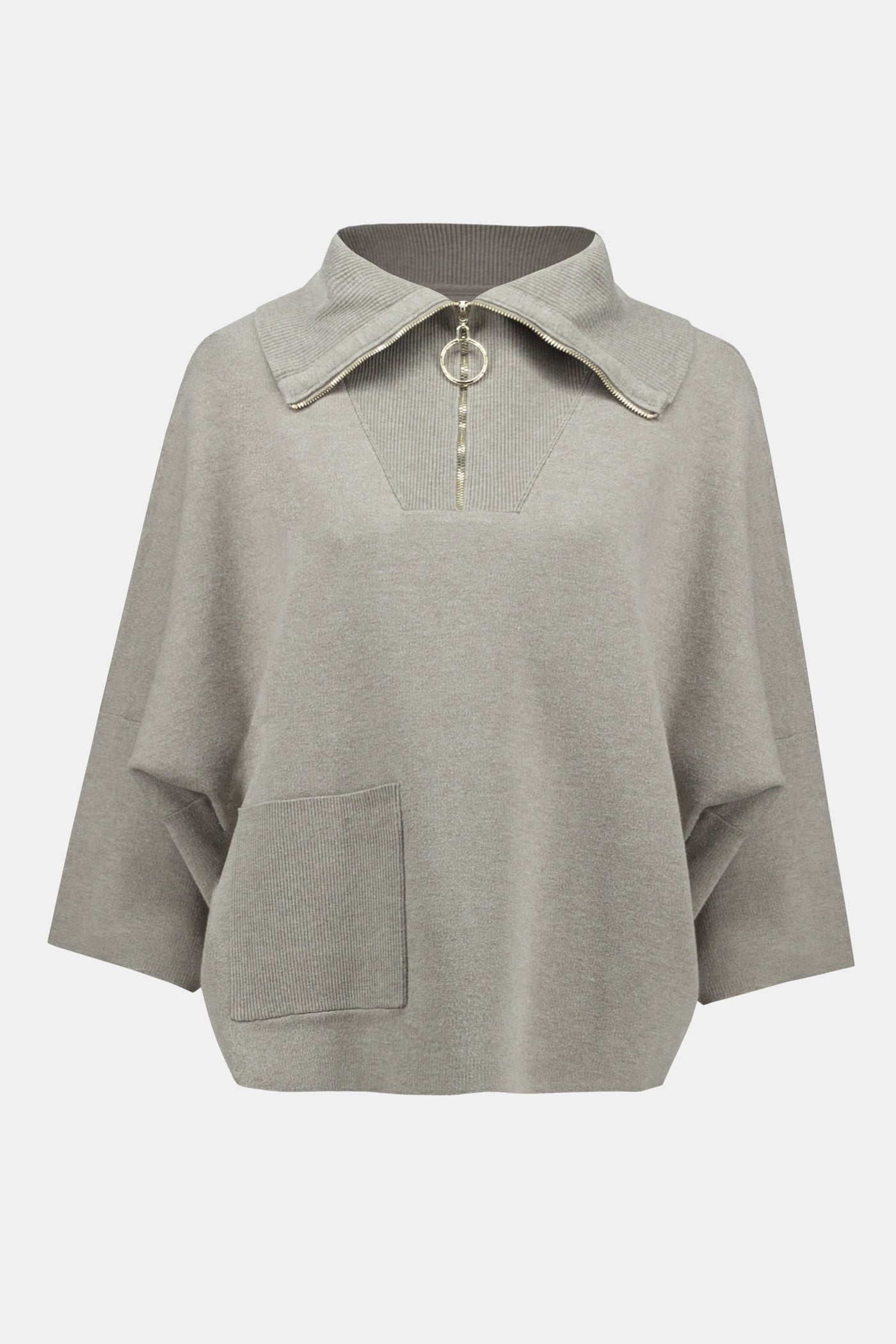 Jacquard zipped collar sweater