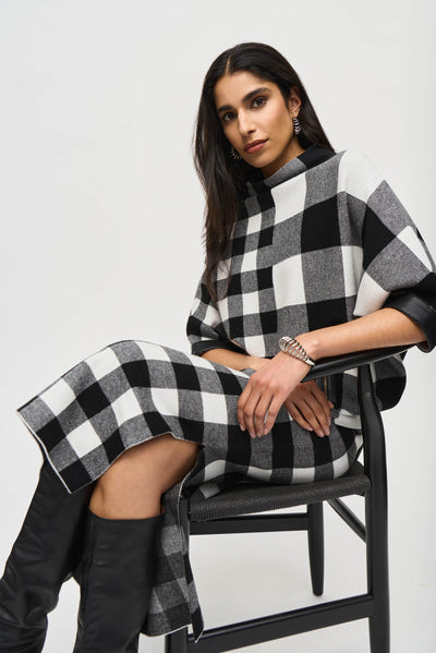 Plaid knit jacquard skirt