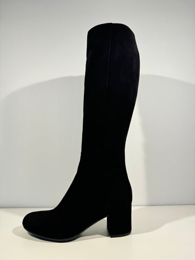 Black Suede Knee High Boots