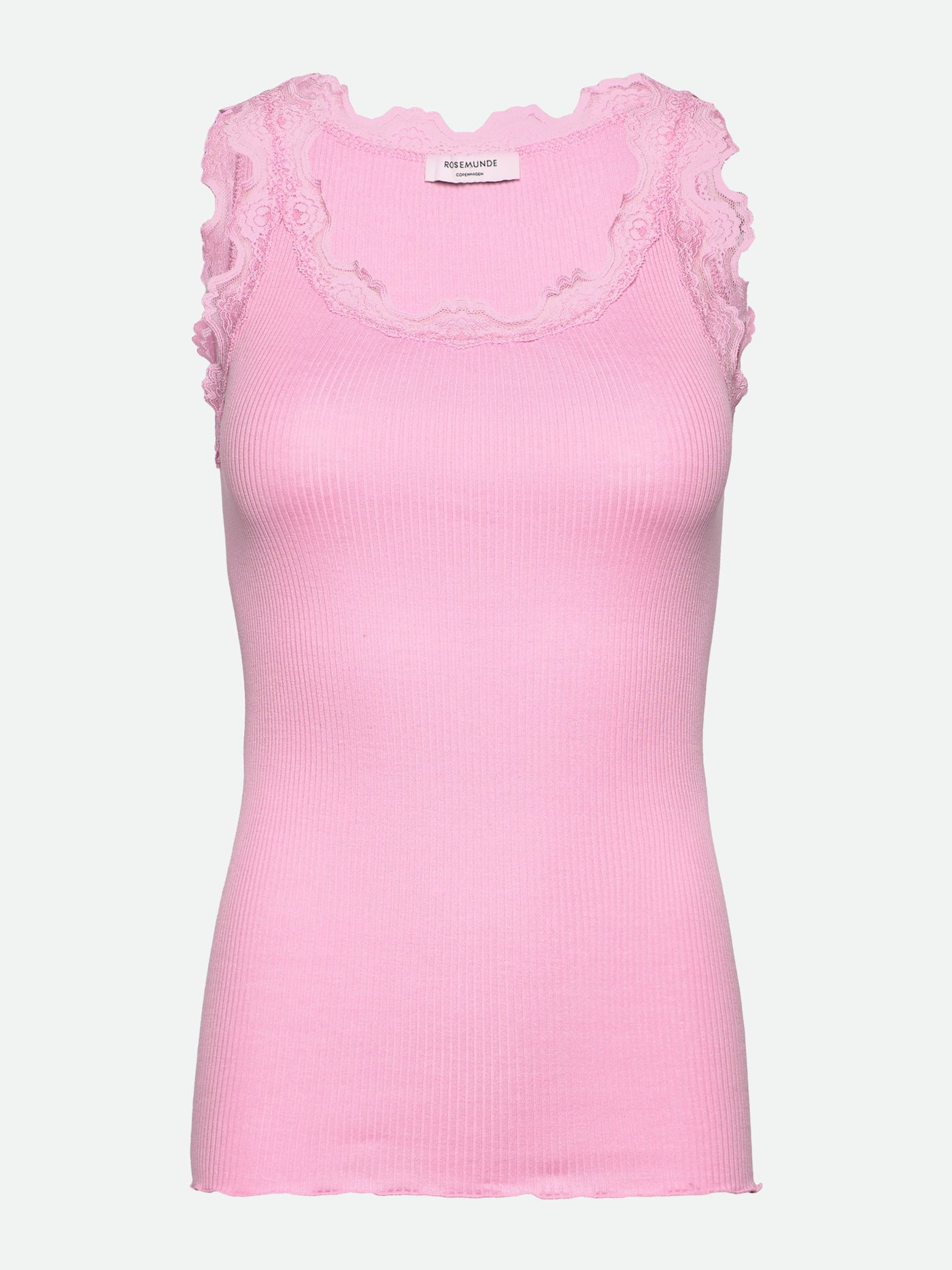 Babette silk and lace vest in prism pink