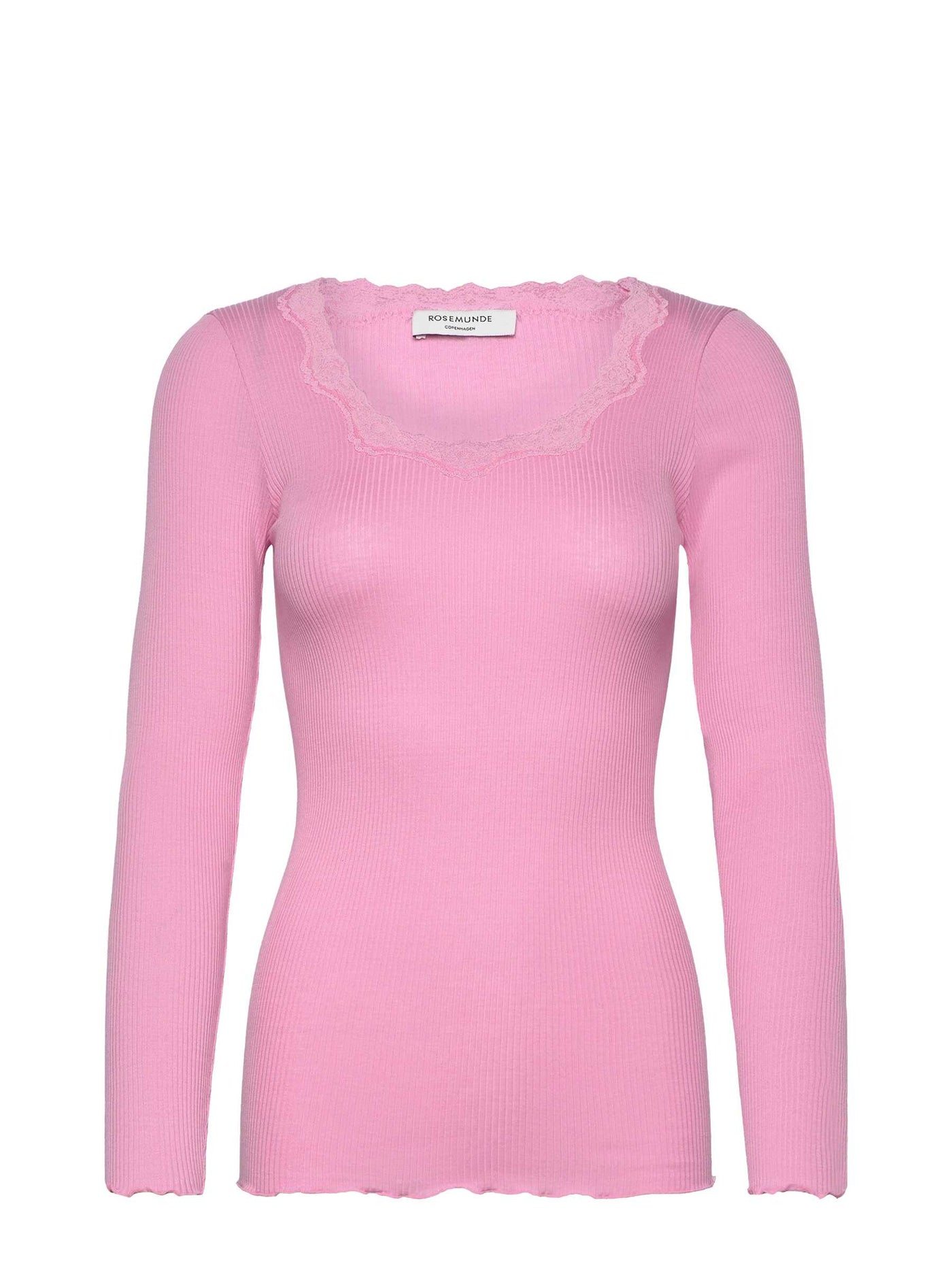 Babette long sleeve lace top in prism pink