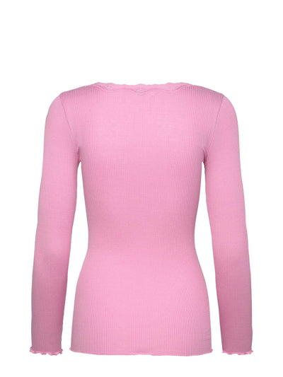 Babette long sleeve lace top in prism pink