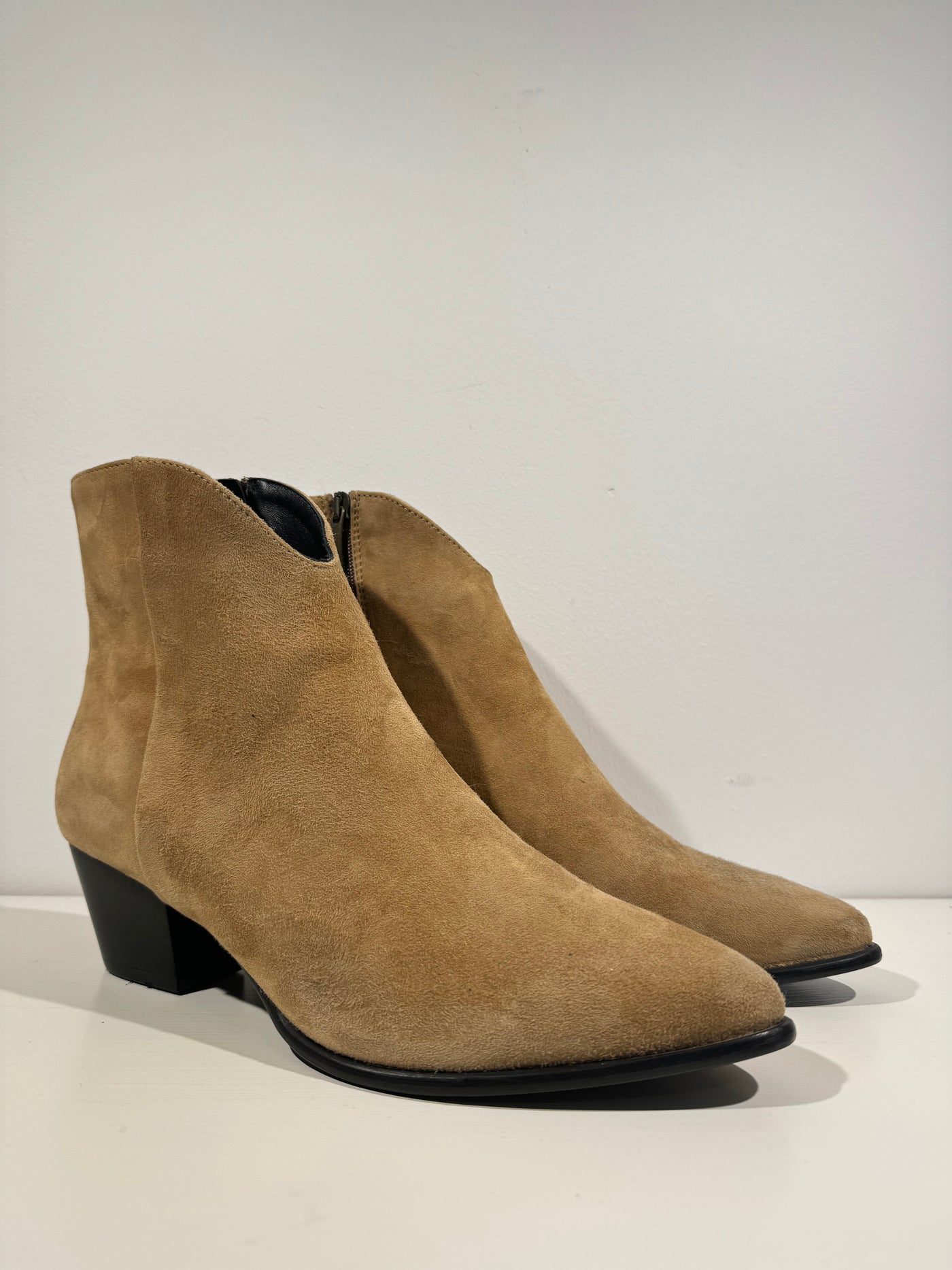 Tan suede ankle boots