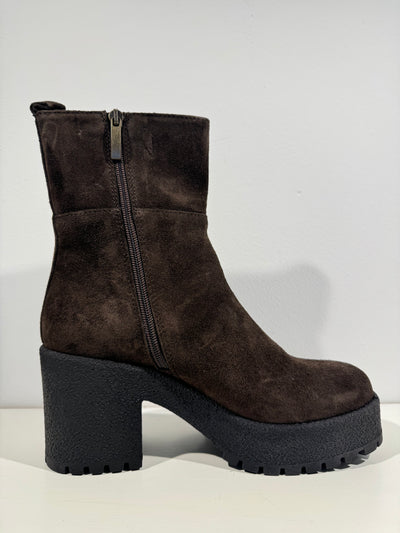 Chocolate suede ankle boots