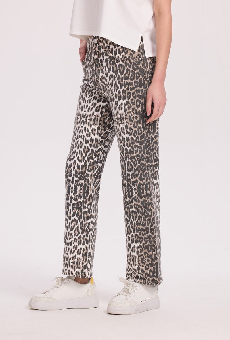 Leopard stretch jeans