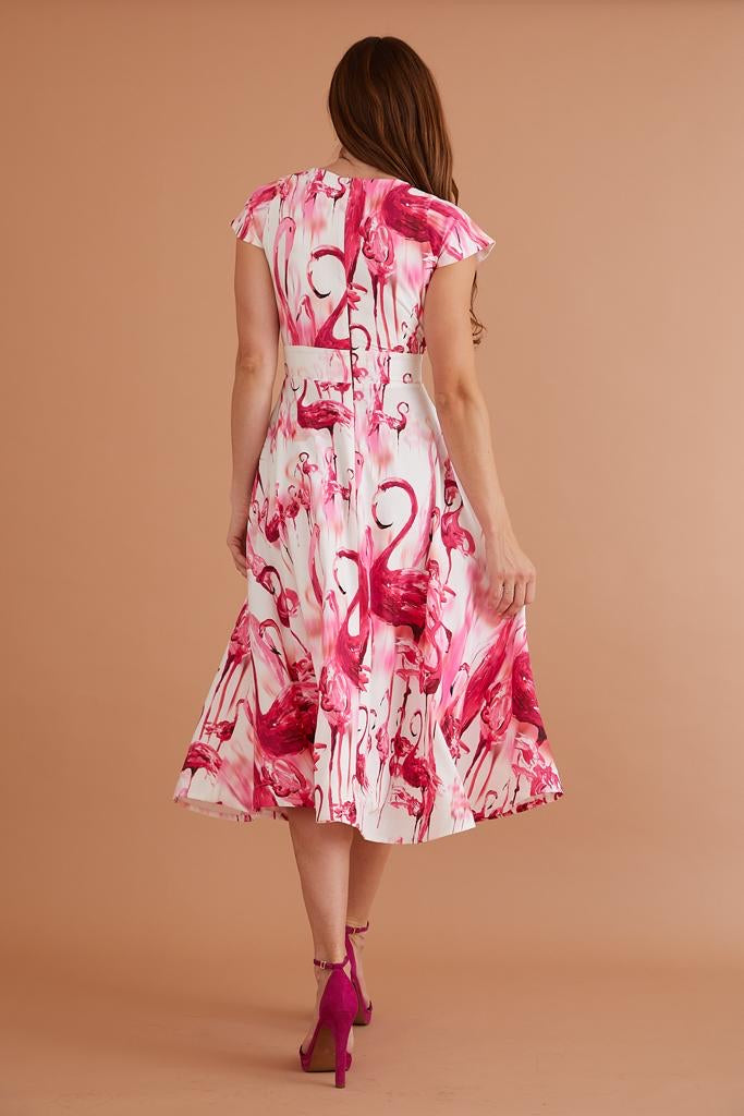 Nora midi dress in flamingo – ODYL design