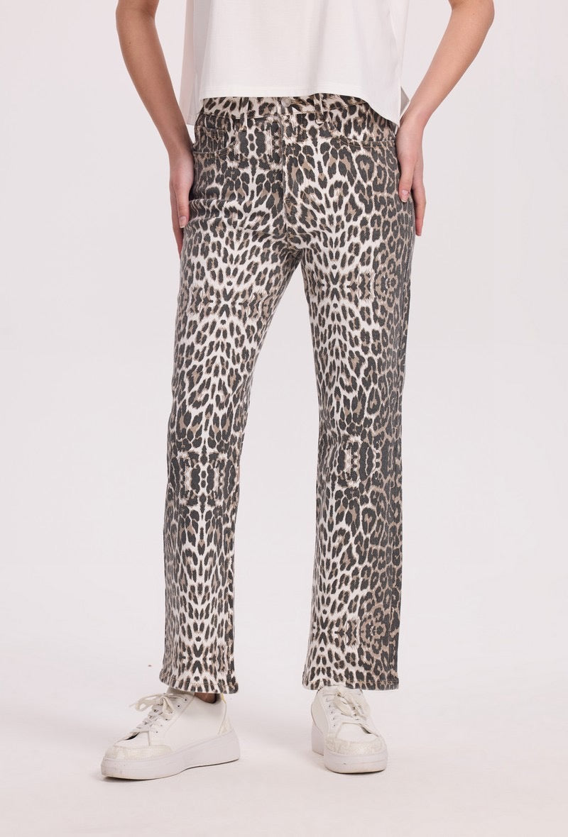 Leopard stretch jeans