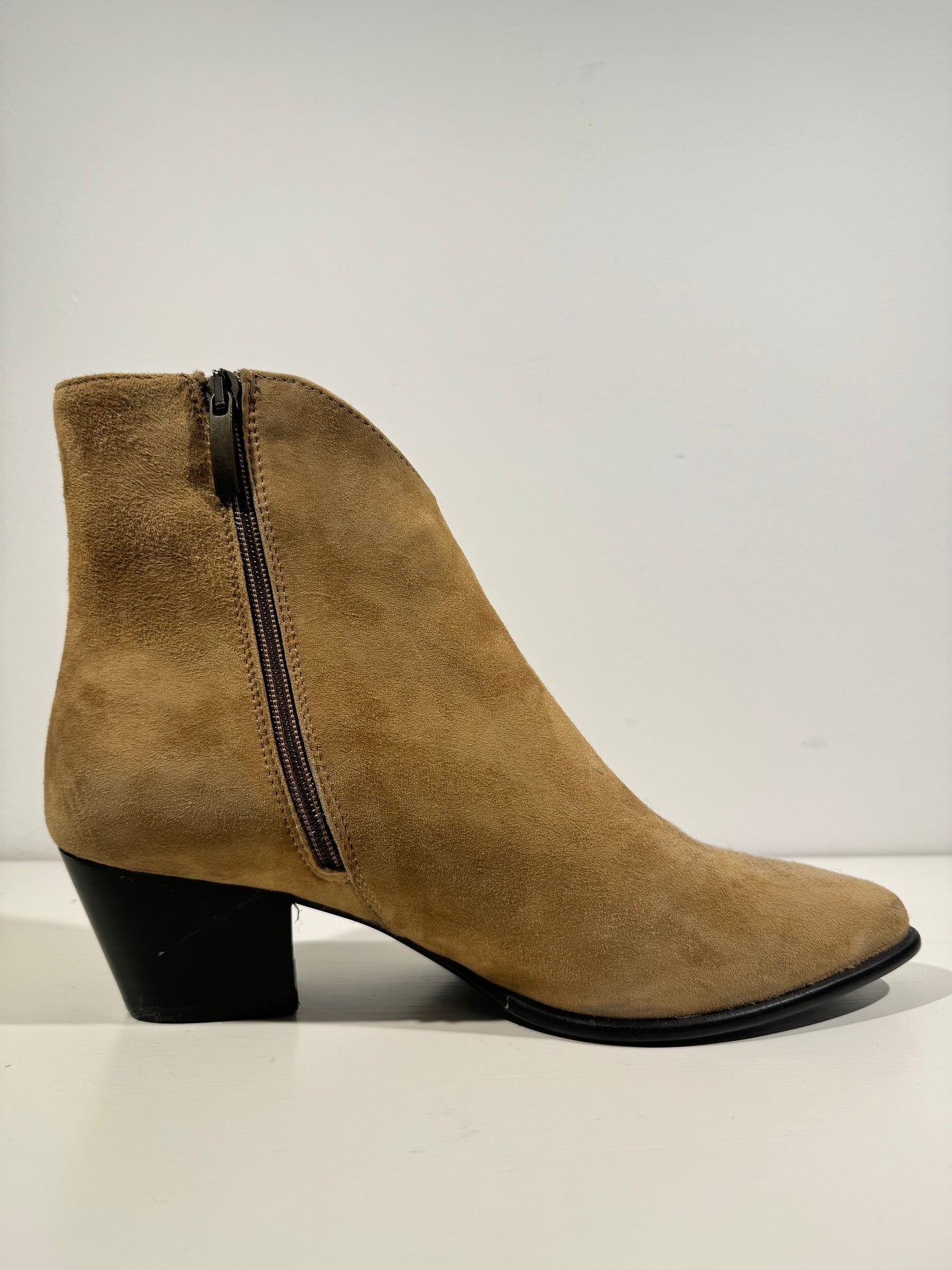 Tan suede ankle boots