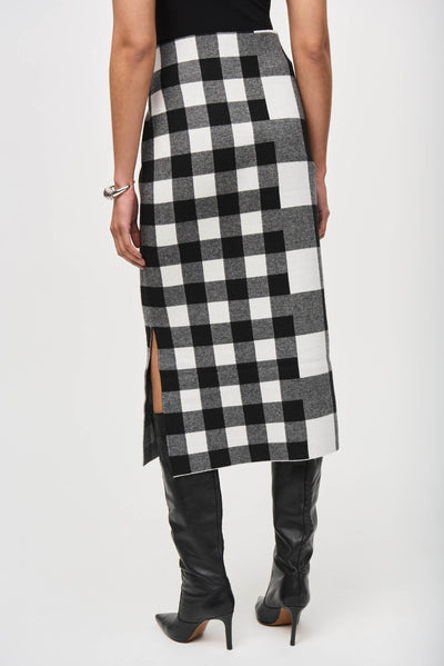 Plaid knit jacquard skirt