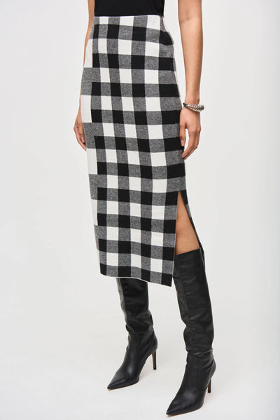 Plaid knit jacquard skirt