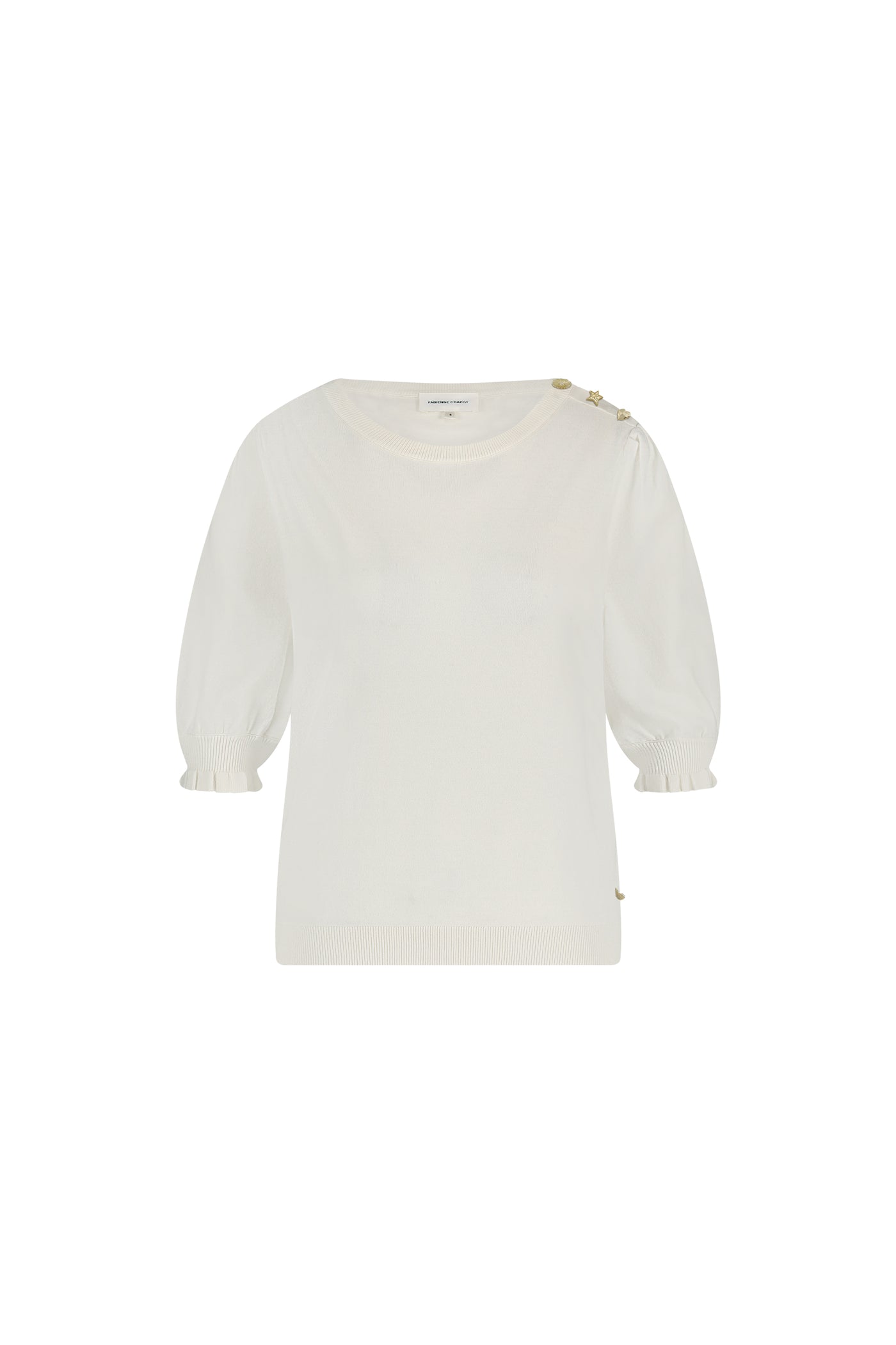 Molly short sleeve pullover in cosy white