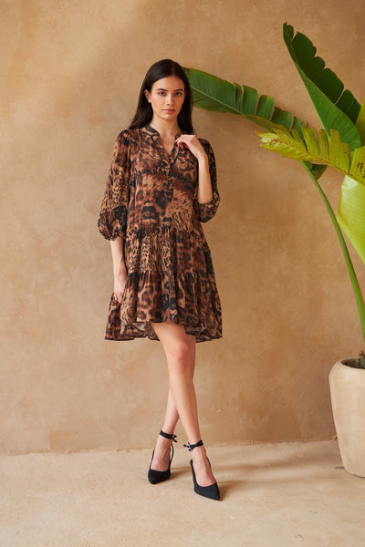 Biennials dress in panther brown