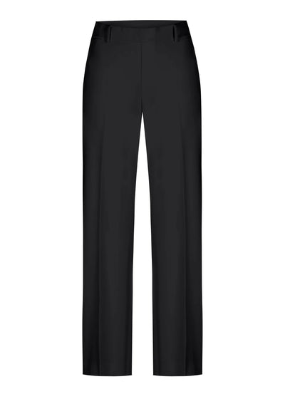 Black suedette straight leg trousers