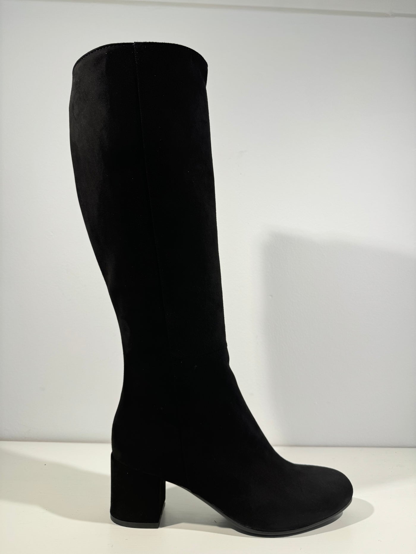 Black Suede Knee High Boots