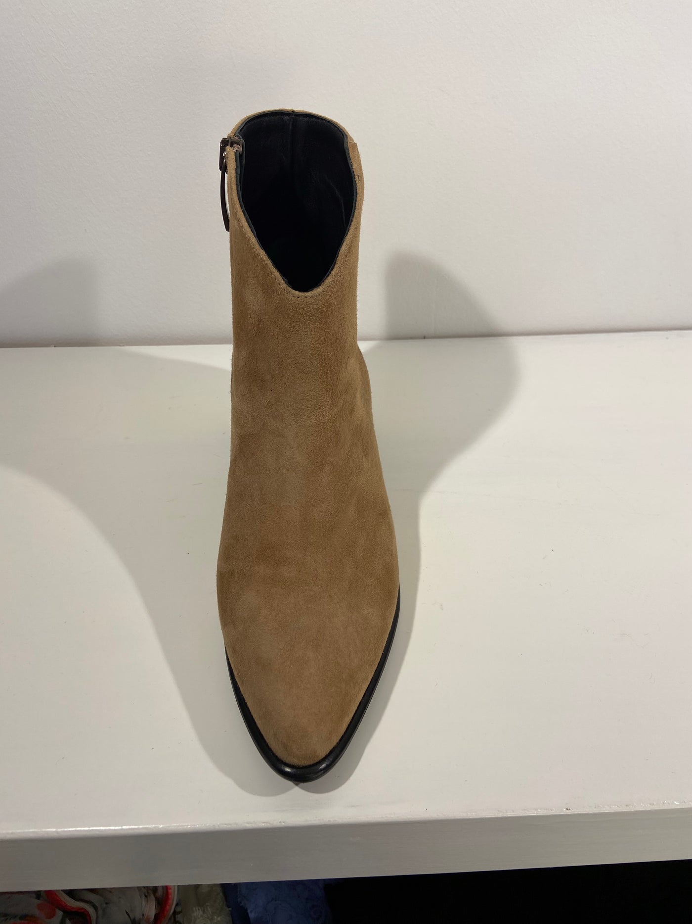 Tan suede ankle boots