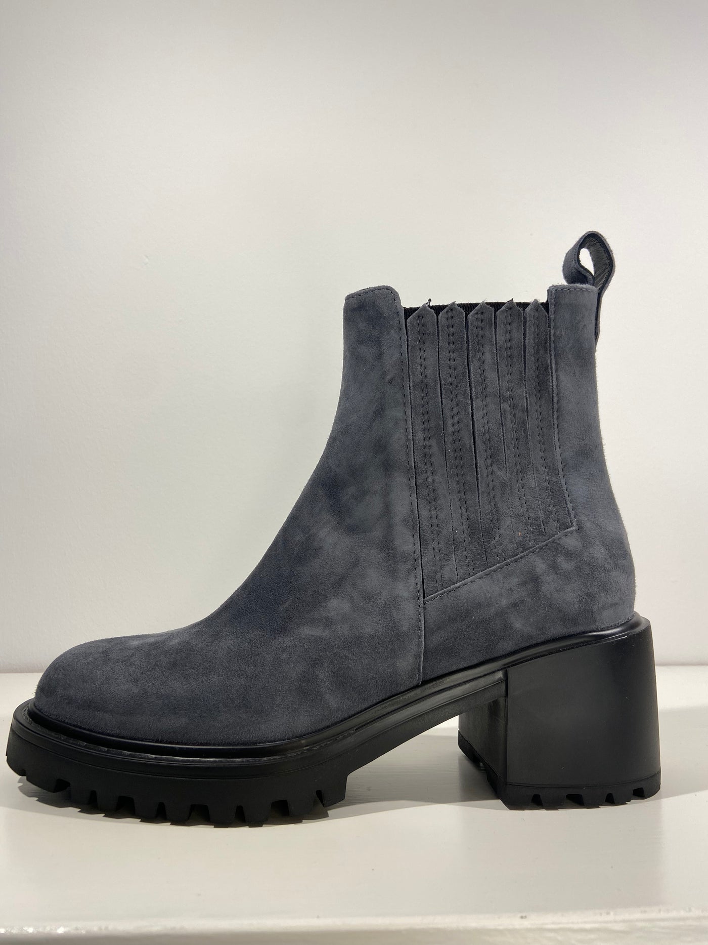 Denim blue ankle boots