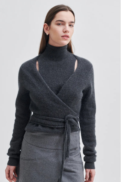 Brookline knit wrap T neck