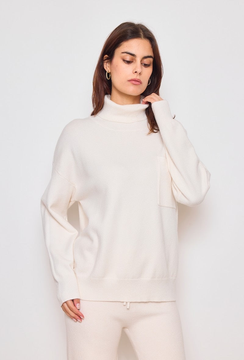 Winter white roll neck