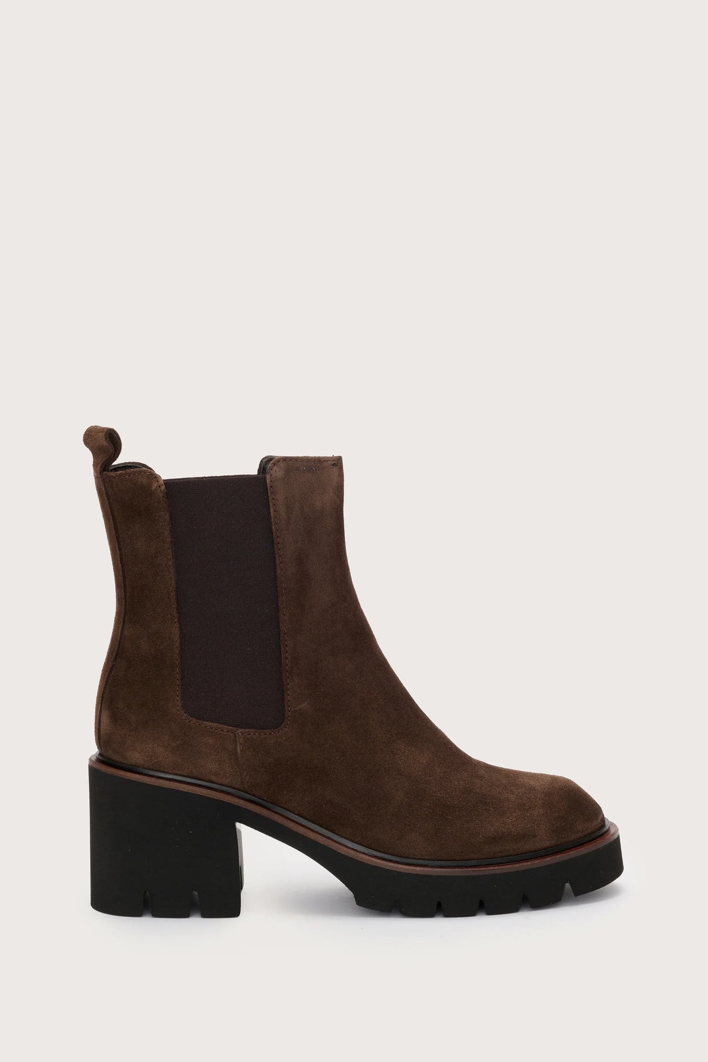 Brown suede pull on boots