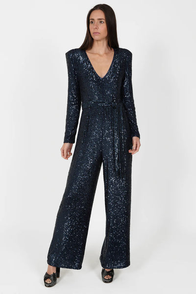 New York jumpsuit in navy sequins