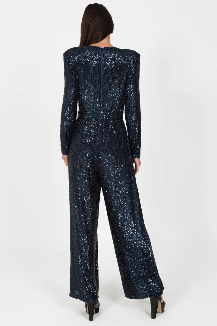 New York jumpsuit in navy sequins