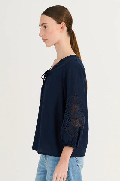 Pina blouse in midnight navy