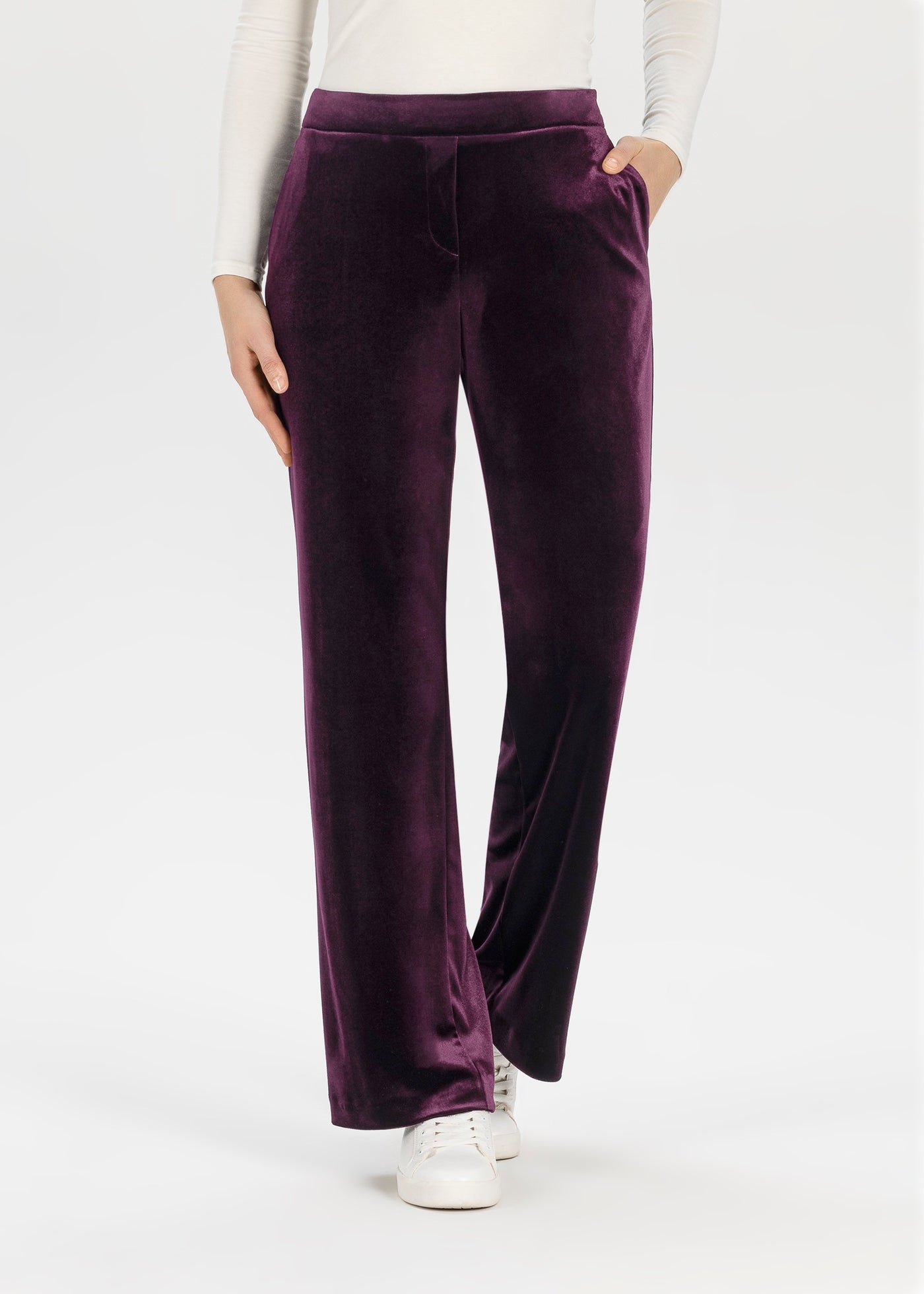 Blackberry velvet trousers