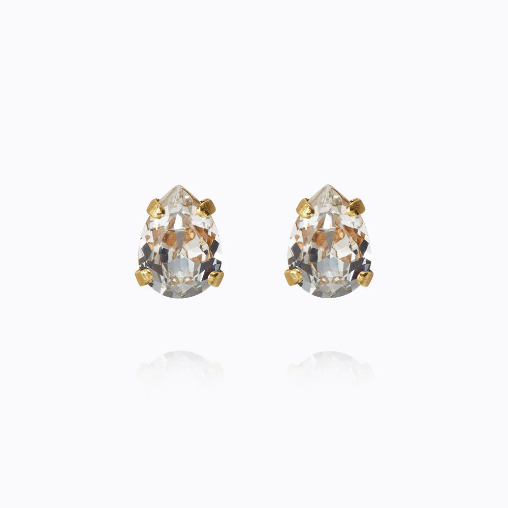 Super petite drop earrings in gold crystal