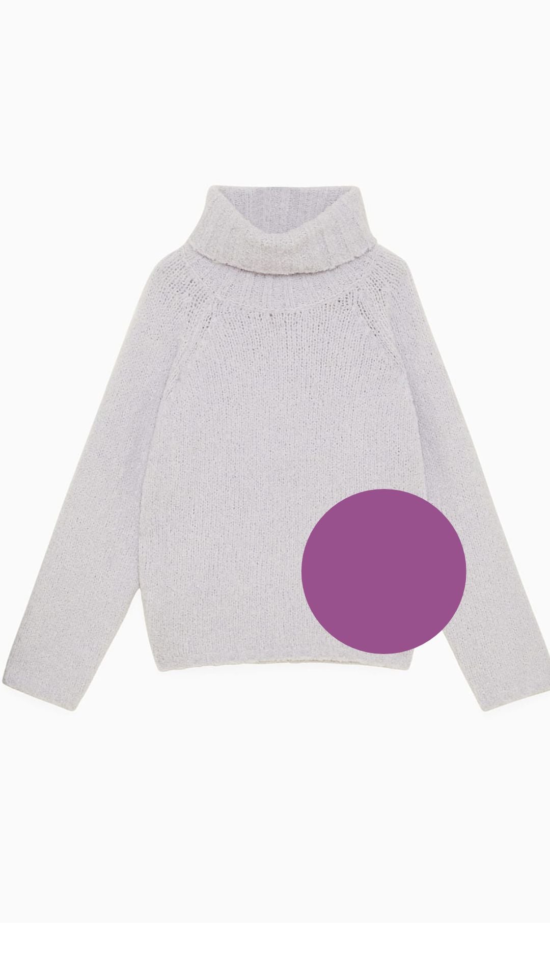 Organic purple roll neck