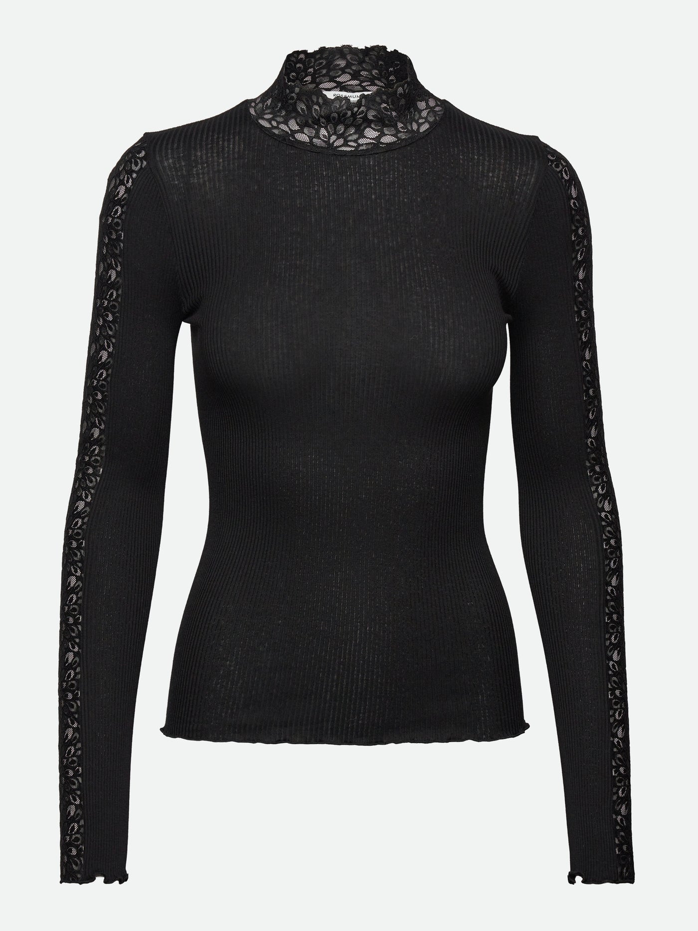 Long sleeve t shirt with lace turtle neck