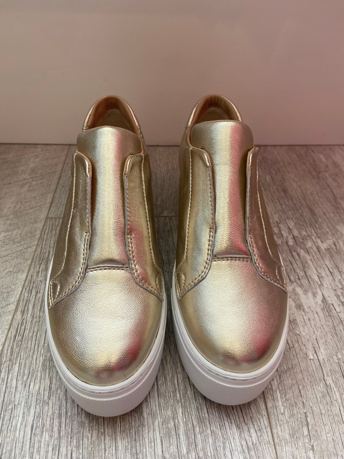 Rose gold slip hot sale on trainers