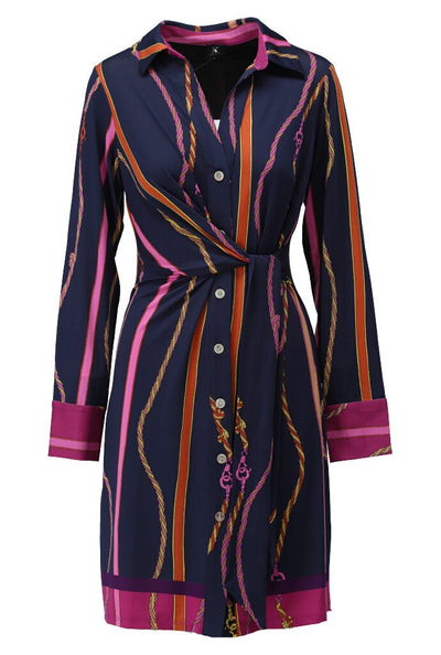 Shirt dress with side tie detail