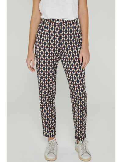 Calvi cigarette trousers in navy print