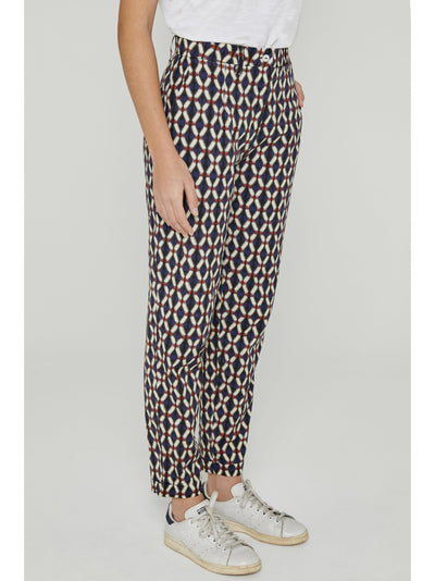 Calvi cigarette trousers in navy print