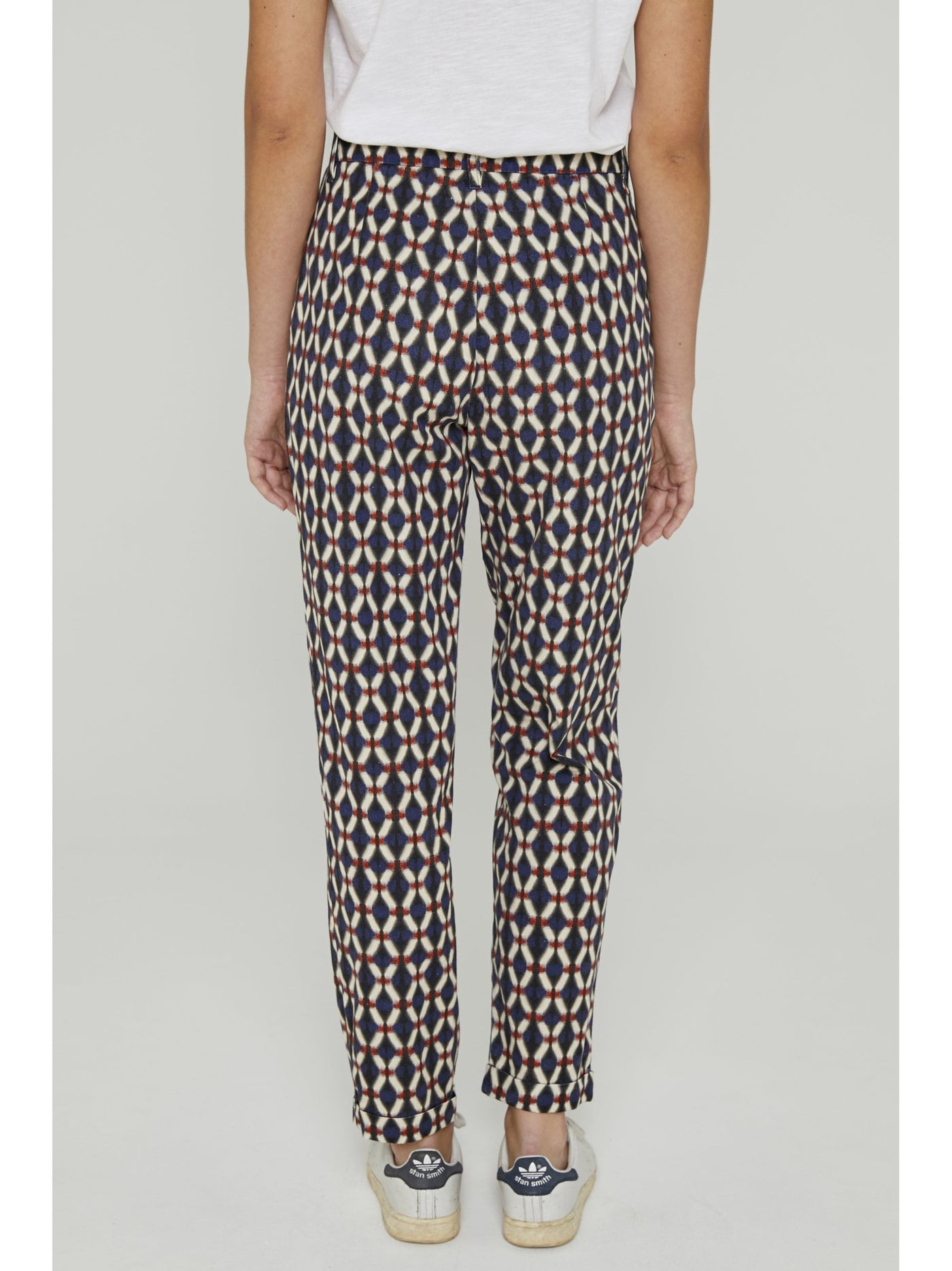 Calvi cigarette trousers in navy print