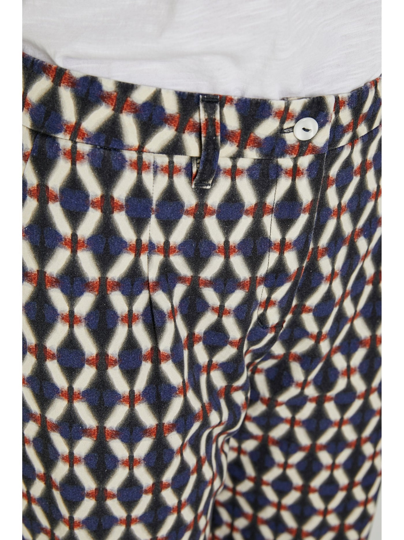 Calvi cigarette trousers in navy print