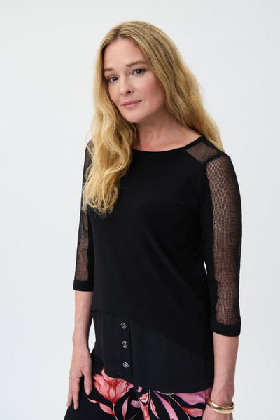 Black mesh sleeve tunic