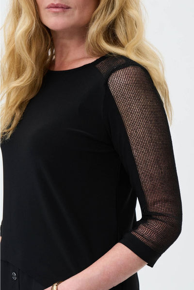 Black mesh sleeve tunic