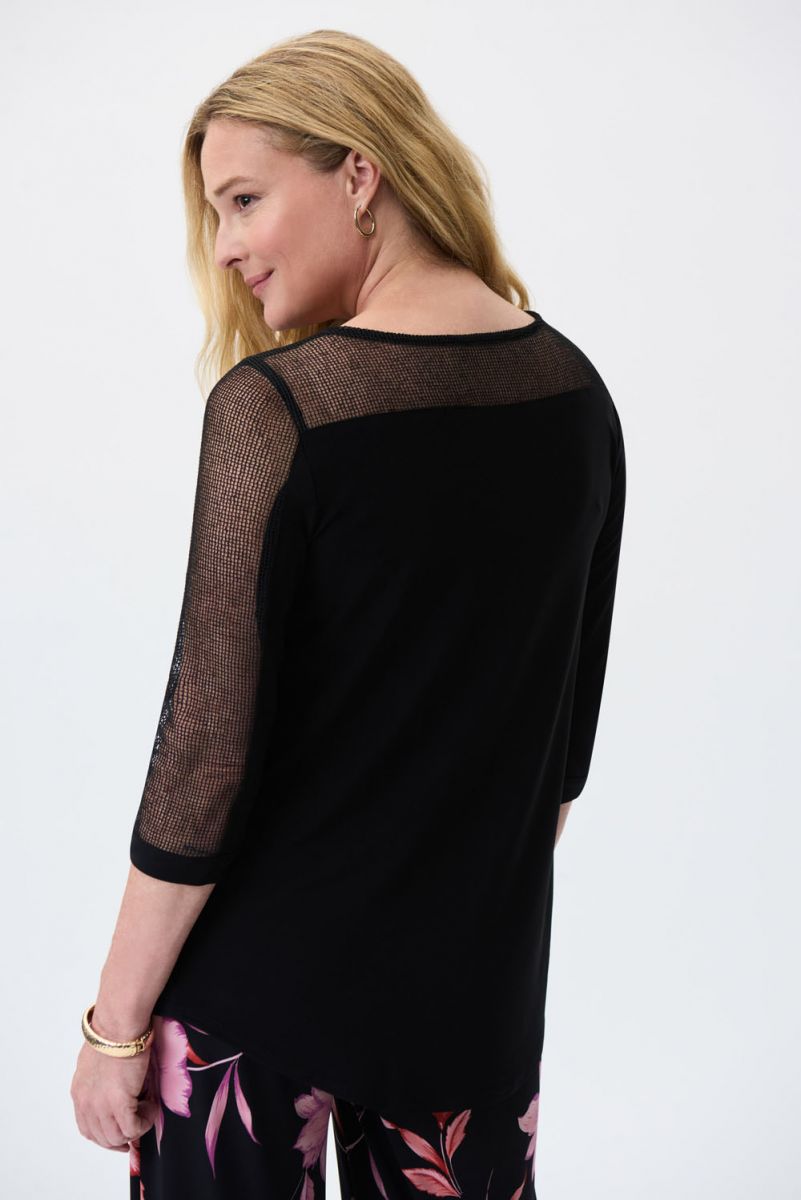 Black mesh sleeve tunic